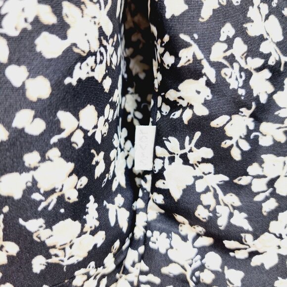 Levi's Floral Cropped Top Women's Size S Black Beige Square Neck Puff Sleeves - Picture 10 of 11